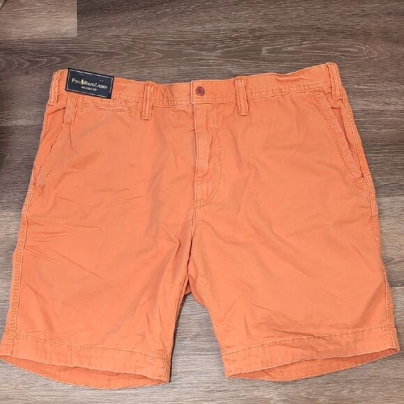 Polo Ralph Lauren Relaxed Fit Orange Chino Shorts Sz 38 NWT - Picture 1 of 11